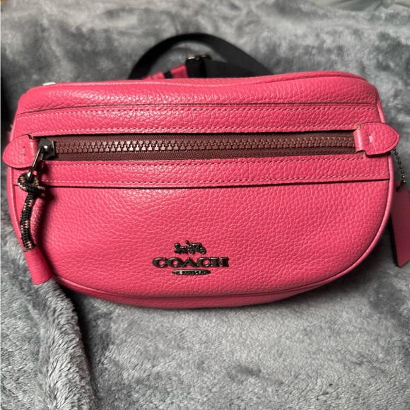 coach pink belt bag